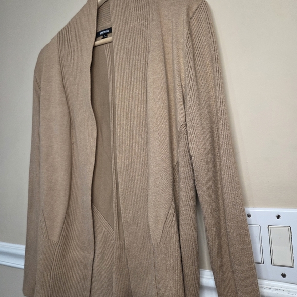 PREMISE Beige Open-Front Cardigan - Picture 3 of 9